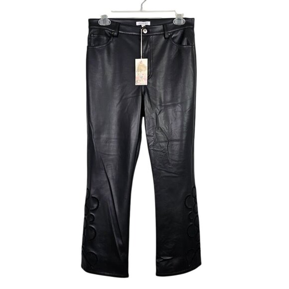 Johnny Was Pants - NWT JOHNNY WAS The Cropped Baby Boot Vegan Leather Pants size 27 BLACK Marisol